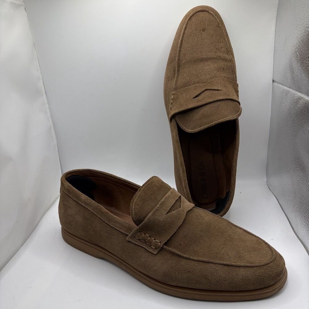 Collars & Co Penny Loafers Mens 12D Brown Suede Business Formal Preppy Designer